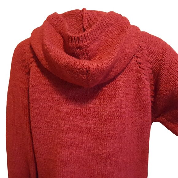 Woolrich Hoodie Sweater Women's M Fits Small Red Reindeer Pullover Knit Pocket - Picture 6 of 11